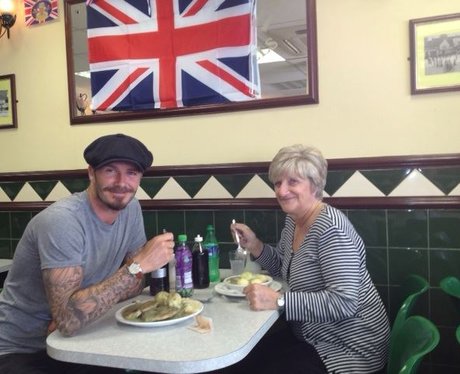David Beckham and his mother