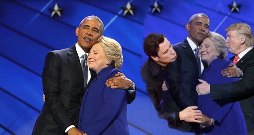 Barack and Hilary Clinton Canvas