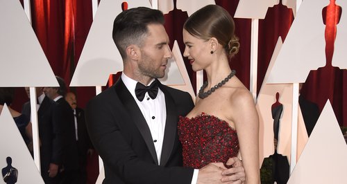 Adam Levine and Behati Prinsloo on the red carpet
