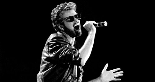 George Michael performing at Live Aid